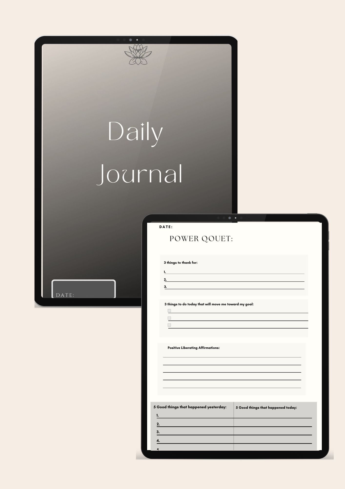 Digital Daily Journal For Morning and Night Routine for iPad, GoodNotes