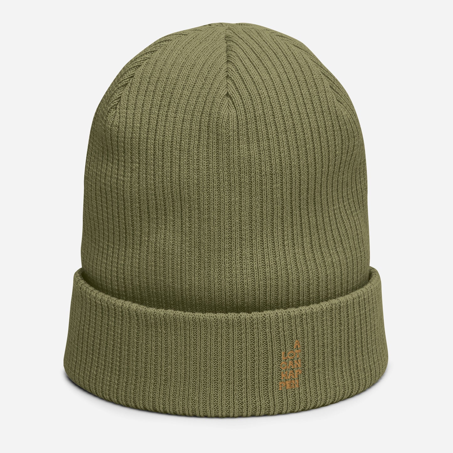 A lot can happen Organic ribbed beanie