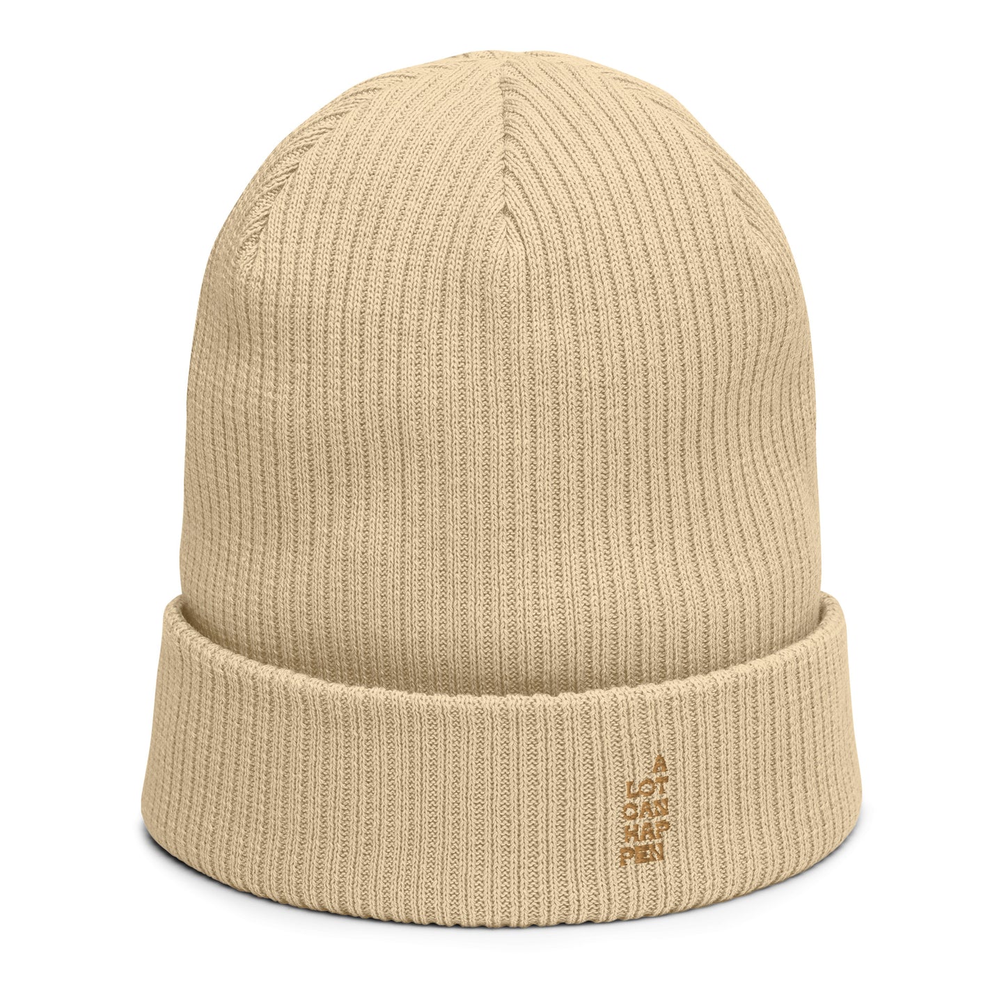 A lot can happen Organic ribbed beanie