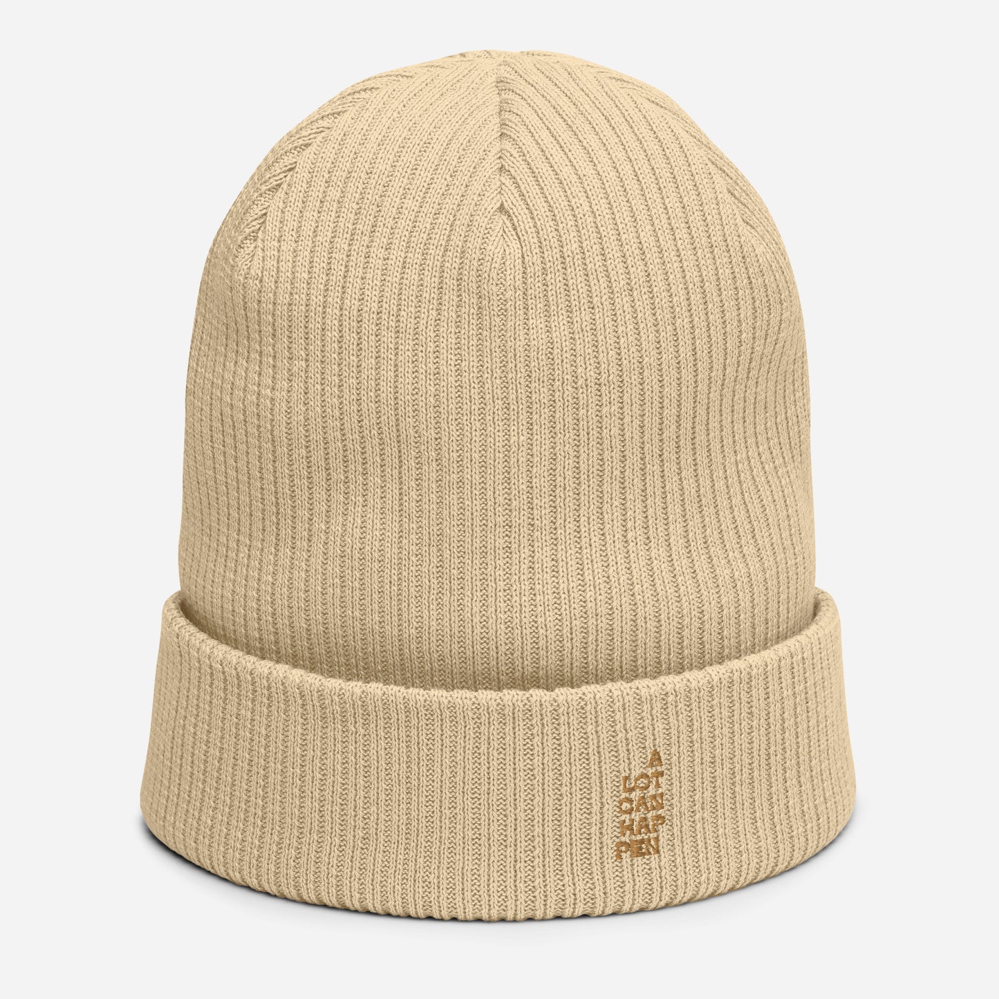 A lot can happen Organic ribbed beanie